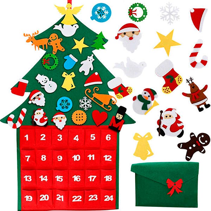 AdventTree, albero di Natale in feltro con calendario - Image 3