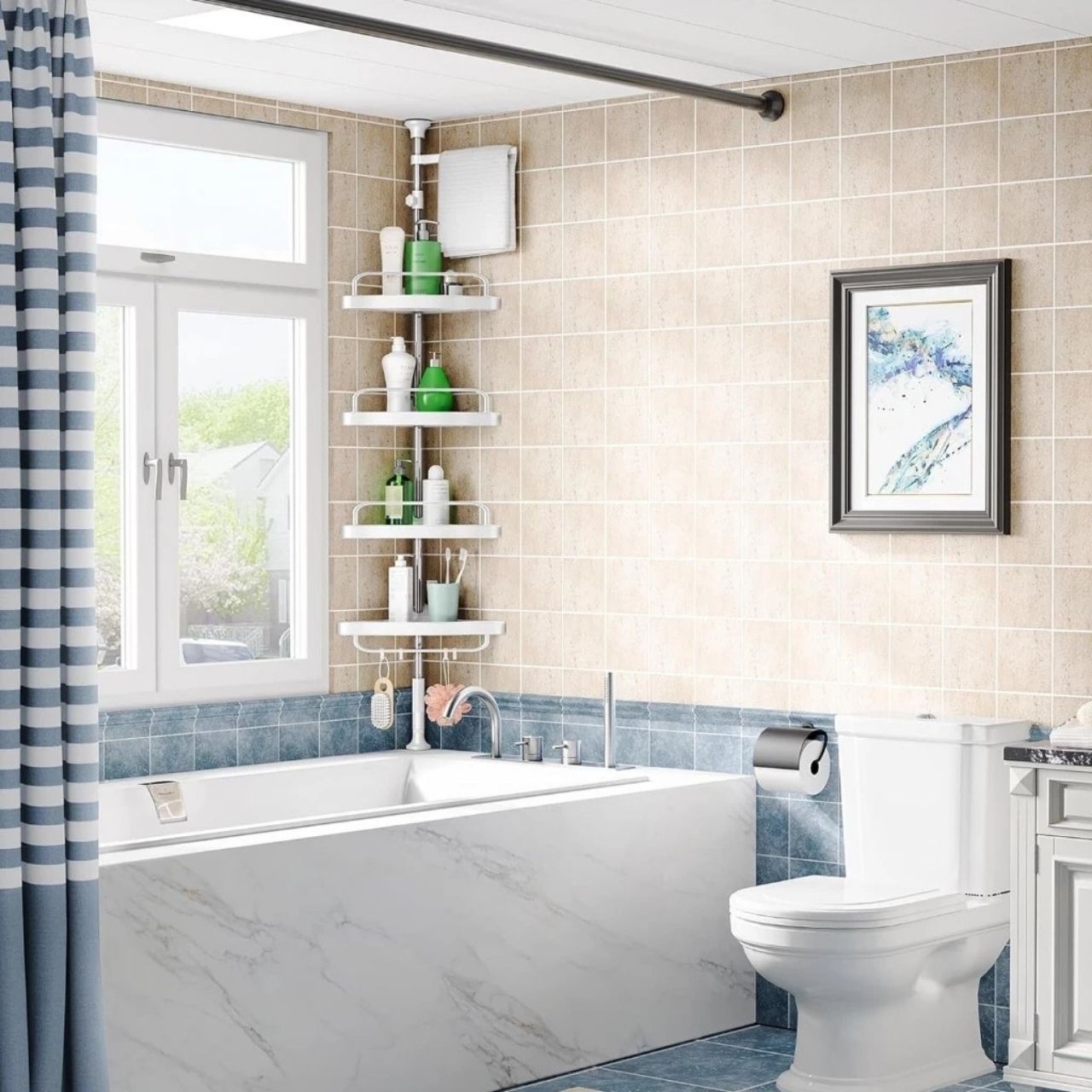 Bagno organizzato senza forature