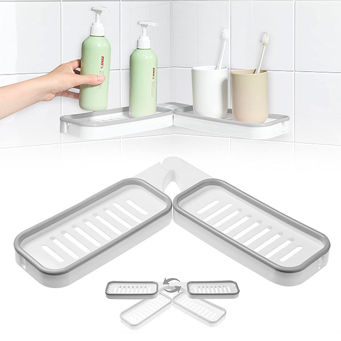 La mensola da bagno può essere installata a 90° o 180°, quindi si adatta all'angolo della parete!
