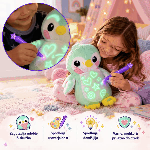 Pinguino di peluche fosforescente, BestFriend - video