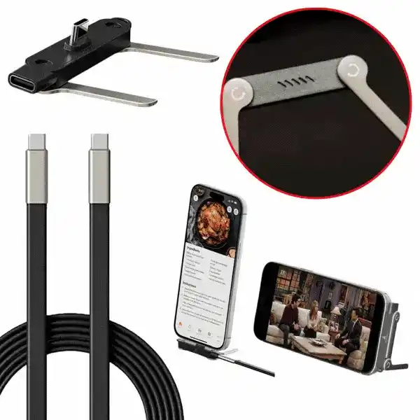 Cavo di ricarica 2in1 con supporto per telefono, Bracky
