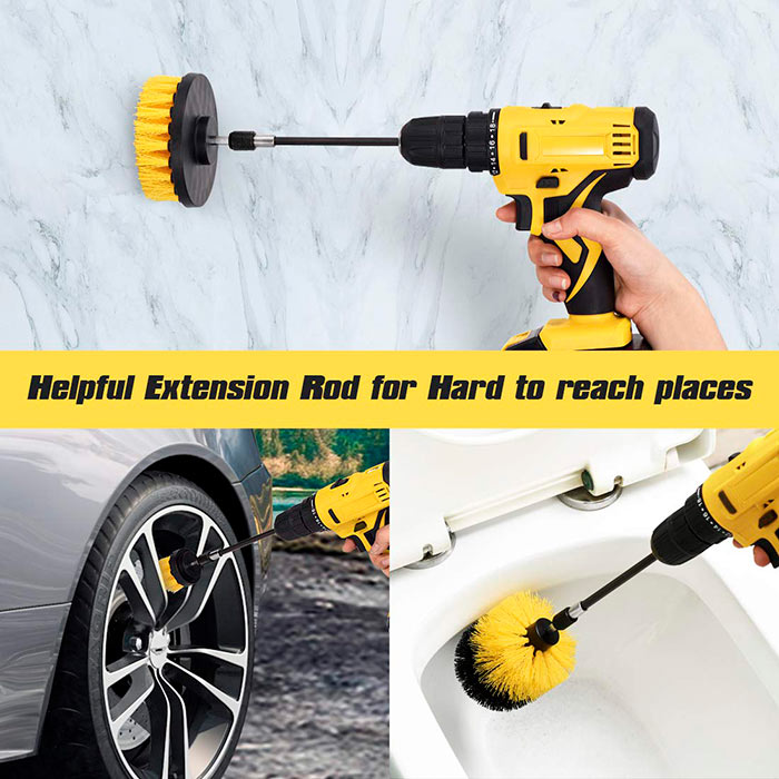 BrushDrill, Set di spazzole per la pulizia - 3 diversi accessori per trapano elettrico - Image 6