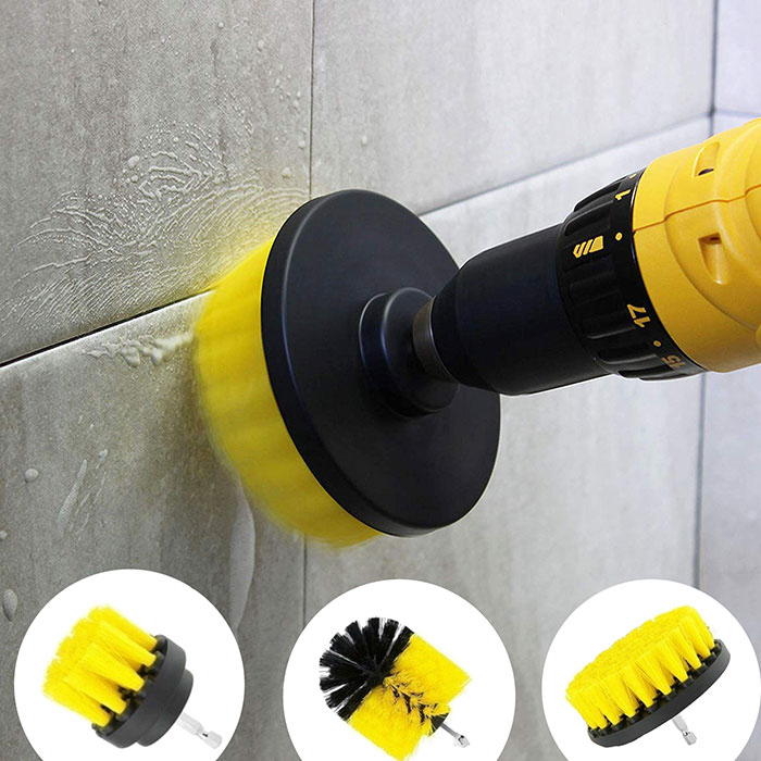 BrushDrill, Set di spazzole per la pulizia - 3 diversi accessori per trapano elettrico - Image 9