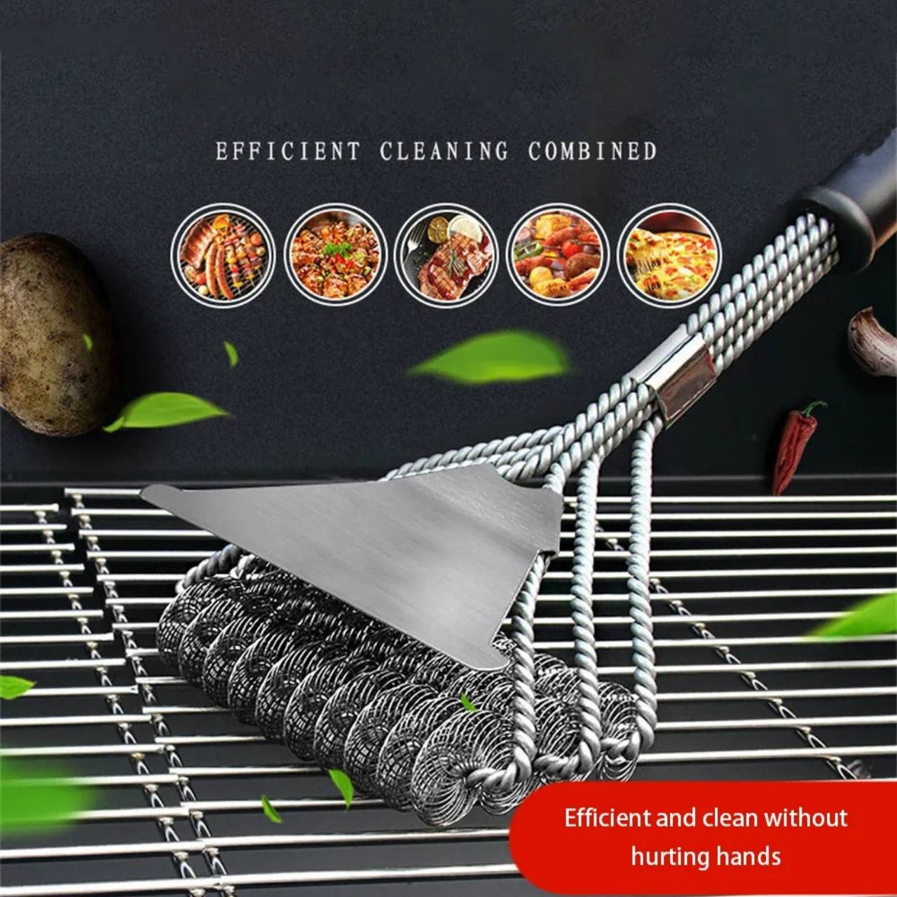 La lunghezza del manico ti permette di usare la spazzola in sicurezza anche su un grill caldo, senza paura di scottature - ma con abbastanza precisione per i punti più difficili.