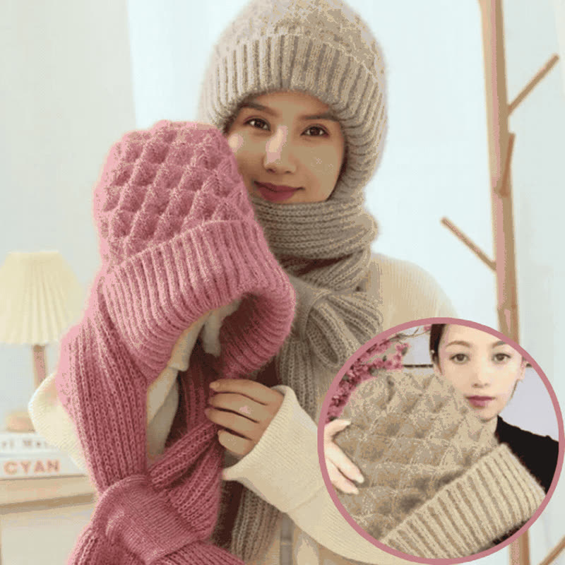 CapScarf, cappello invernale da donna con sciarpa cucita - video