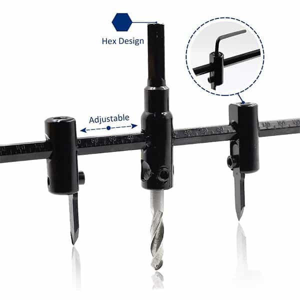 CircleCutter, taglierina circolare regolabile (diametro di taglio da 30 a 120 mm) - Image 2