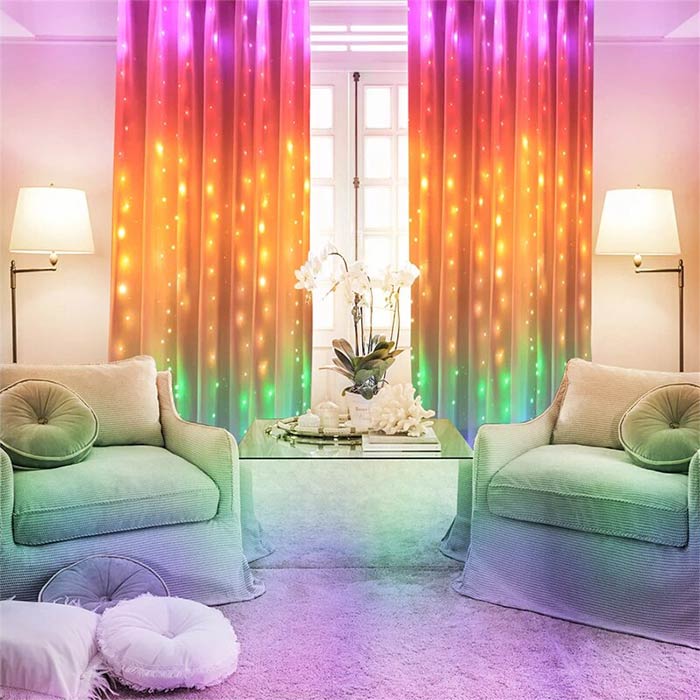 ColorfulCurtain, tenda di luci con 300 luci LED colorate - Image 9