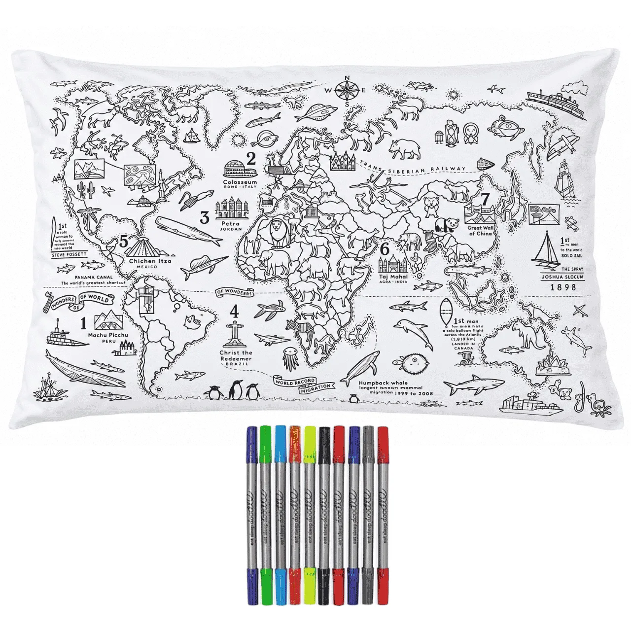 Colora il tuo cuscino – Mappa del mondo, ColoringPillow - Image 2