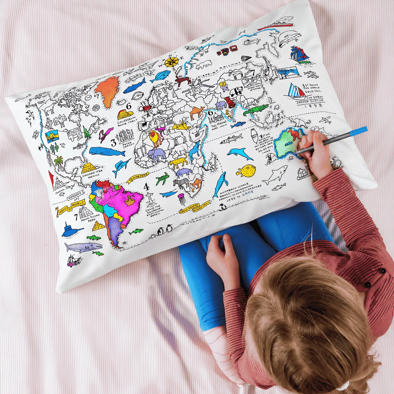 Colora il tuo cuscino – Mappa del mondo, ColoringPillow - Image 4