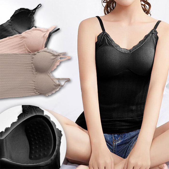 ComfortTop, 1 + 1 GRATIS Set di canotte con coppe imbottite in nero e beige - Image 9