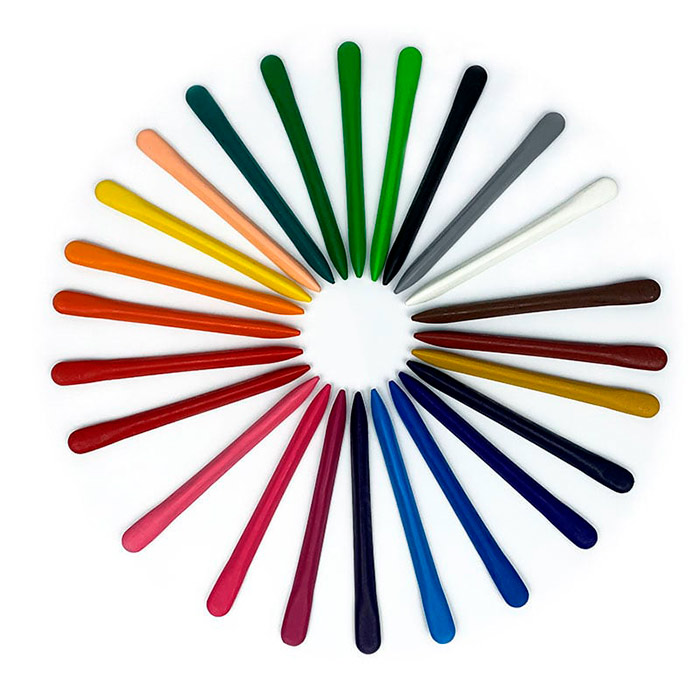 24 matite di cera in colori ricchi e vibranti!