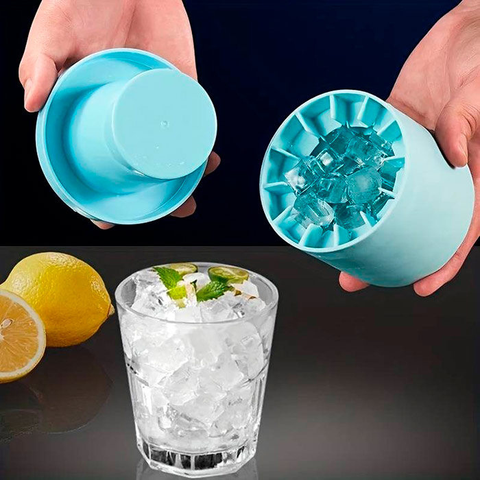 Estrai i cubetti di ghiaccio dal modello semplicemente premendo il silicone morbido!