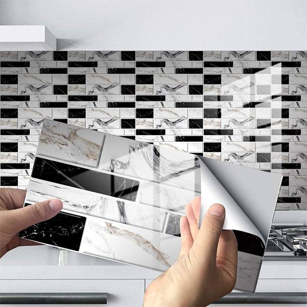 DecorWallpaper, adesivi murali tridimensionali a imitazione di piastrelle (12 pz.) - Image 4