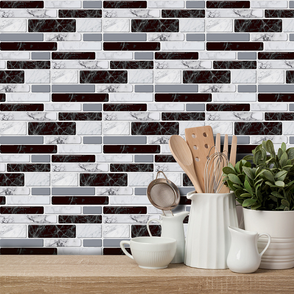 DecorWallpaper, adesivi murali tridimensionali a imitazione di piastrelle (12 pz.) - Image 8