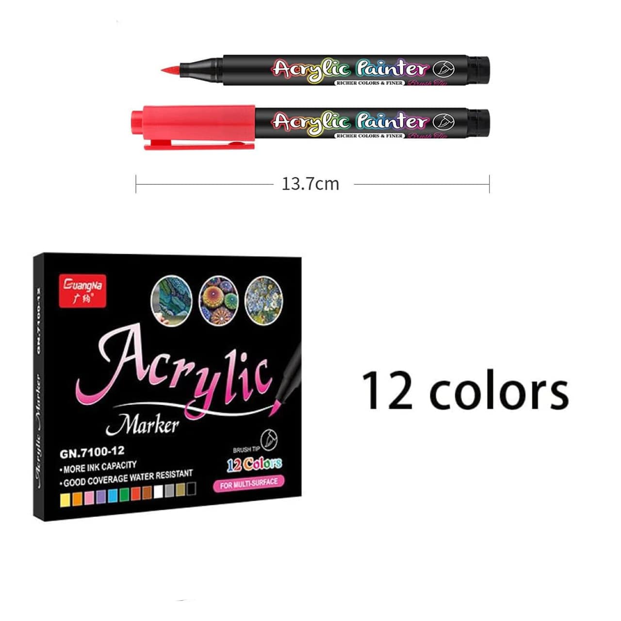 DiyAcrylic, set creativo con pennarelli acrilici, ciottoli e legno - Image 8
