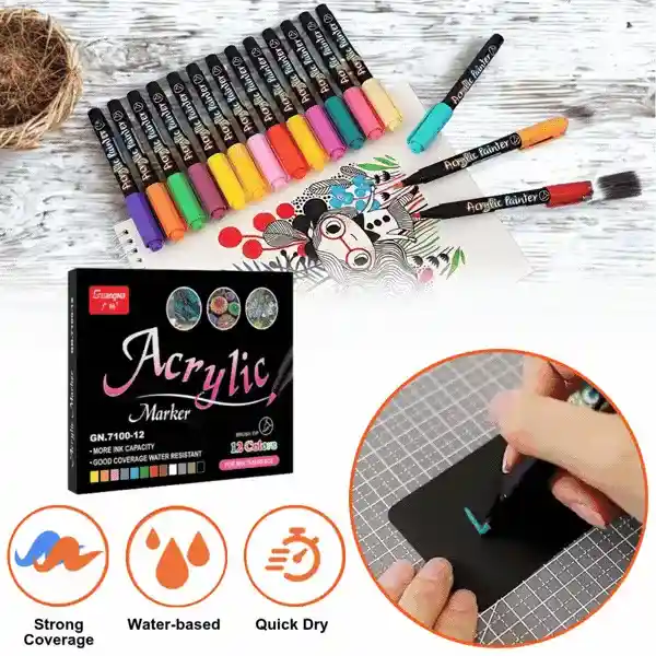 PaintAcrylic, pennarelli acrilici (12 pezzi)