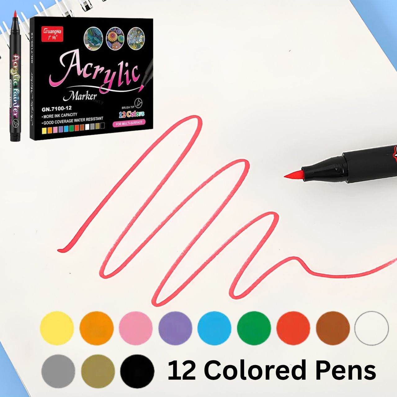 PaintAcrylic, acrylic markers (12 pieces) - Image 7