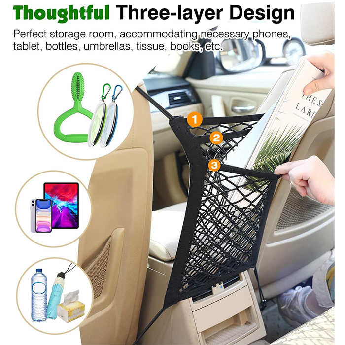 ElasticNet, divisorio per auto in rete con 2 tasche aggiuntive - Image 8