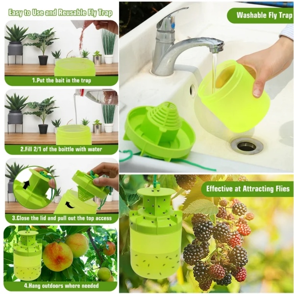 FLYREP, Trappola appesa riutilizzabile per mosche - Image 6