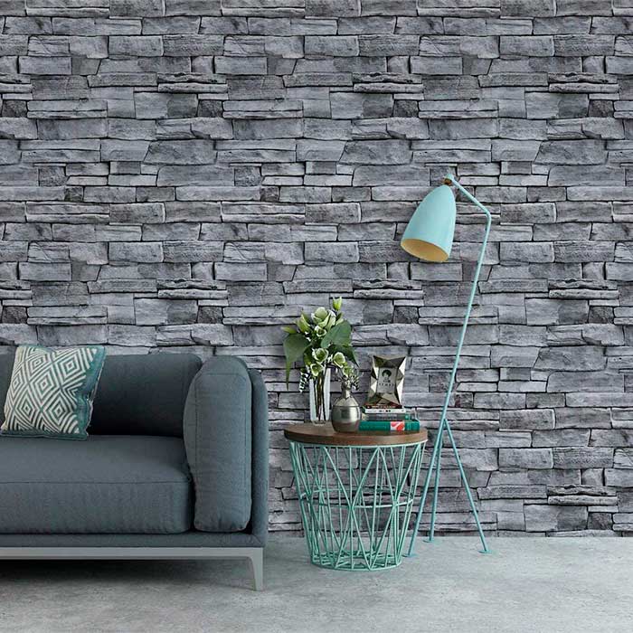 GreyBricks, adesivi murali  con effetto mattone 3D grigio - Image 3