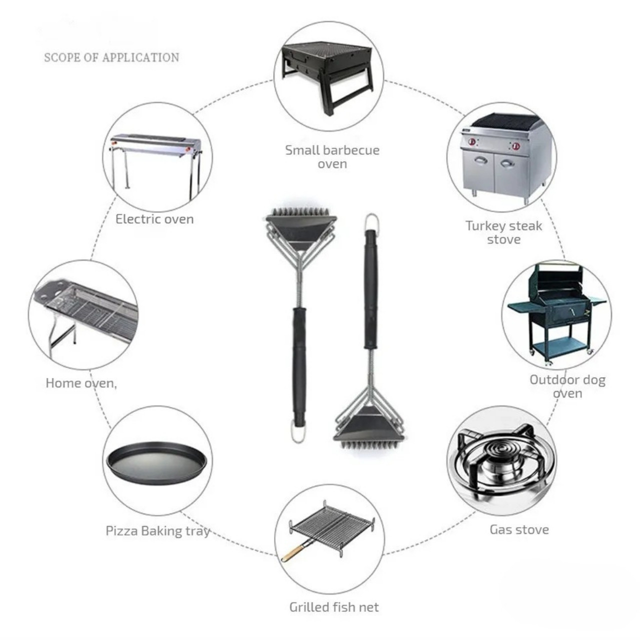 <ul><li>GrillBundle, set di tappetini per griglia (5 pezzi) e spazzola per la pulizia della griglia</li></ul> - Image 3