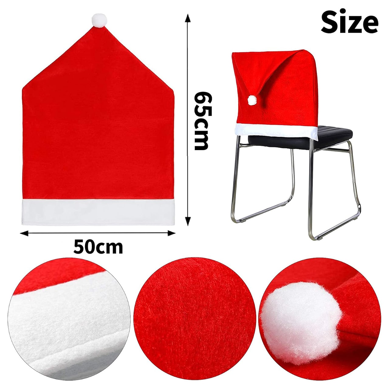 HatBundle, sottopiatto a forma di cappello di Babbo Natale (20 pezzi) e coprisedile festivo (4 pezzi) - Image 4