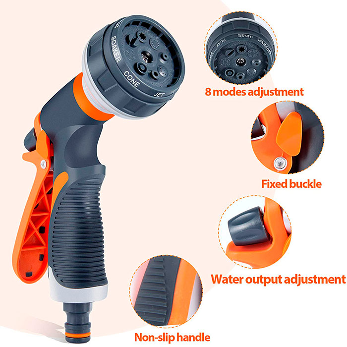 HoseSpray, set con ugello per tubo da giardino, connettore per tubo e pistola per innaffiare - Image 4
