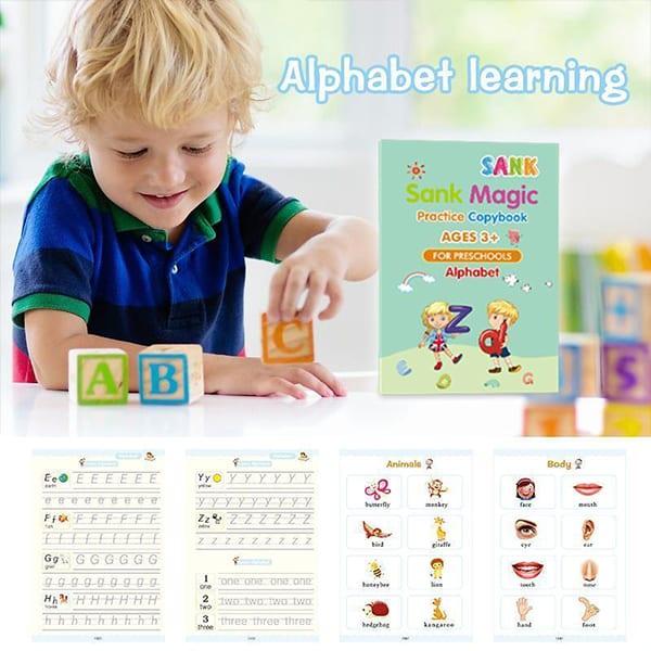 KidBook, set di 4 quaderni per scrivere e disegnare con la penna magica, che svanisce automaticamente quando è asciutta - Image 7