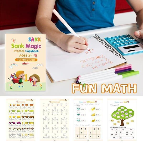 KidBook, set di 4 quaderni per scrivere e disegnare con la penna magica, che svanisce automaticamente quando è asciutta - Image 8