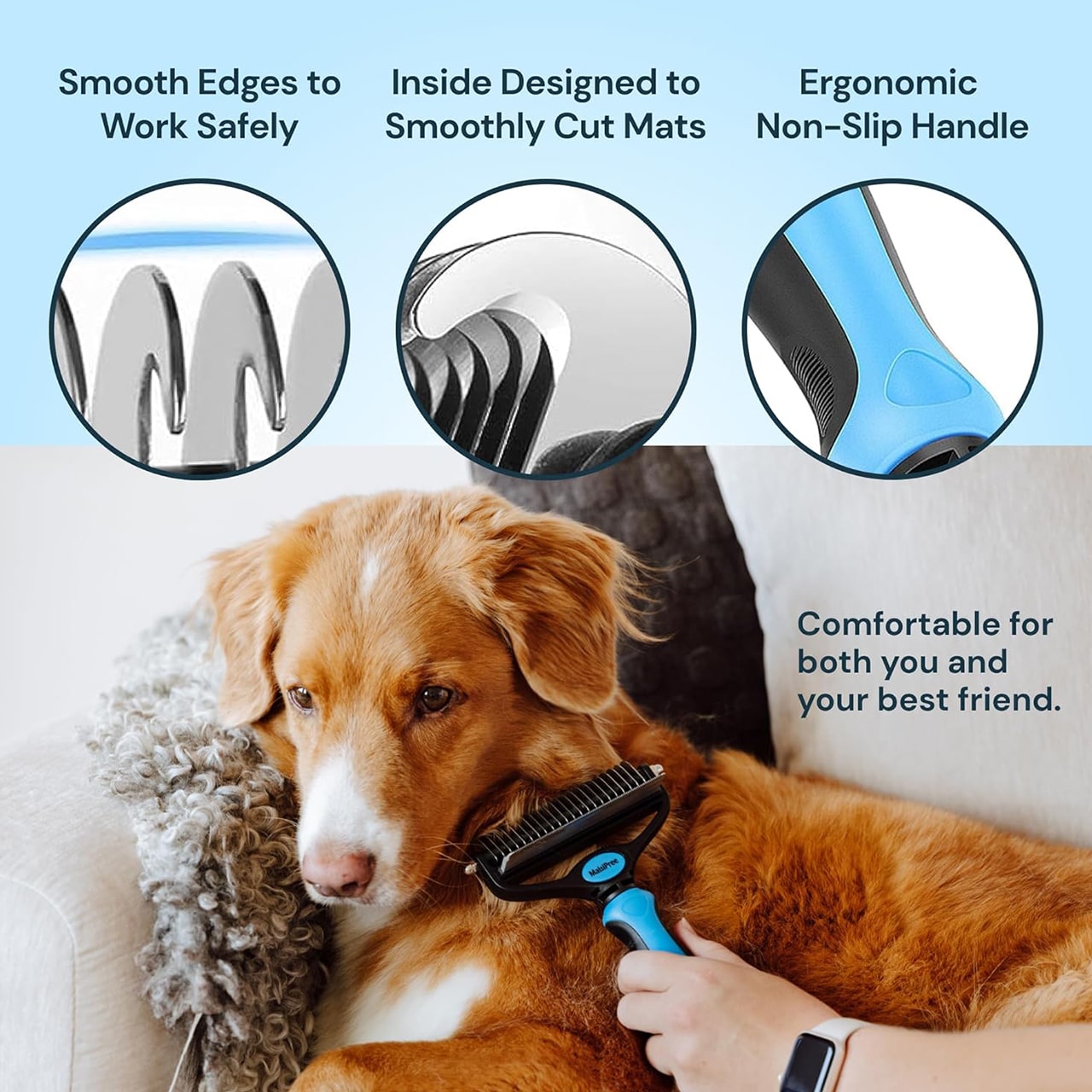 KnotBundle, tagliapeli per animali domestici (1+1 GRATIS) e spazzola DUO per rimuovere i peli degli animali domestici - Image 10