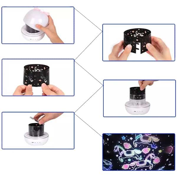 MagicLamp, lampada proiettore dinamica 2 in 1 con 6 fantasie diverse - Image 9