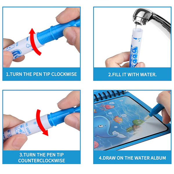 MagicWaterBook, un set di 3 matite magiche ad acqua per creare senza sporcare - Image 5