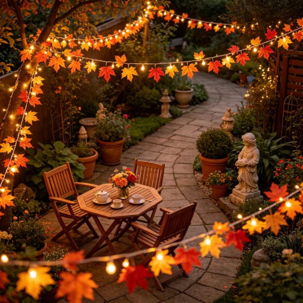 Catena luminosa LED solare con foglie autunnali, MapleLeaf - Image 2