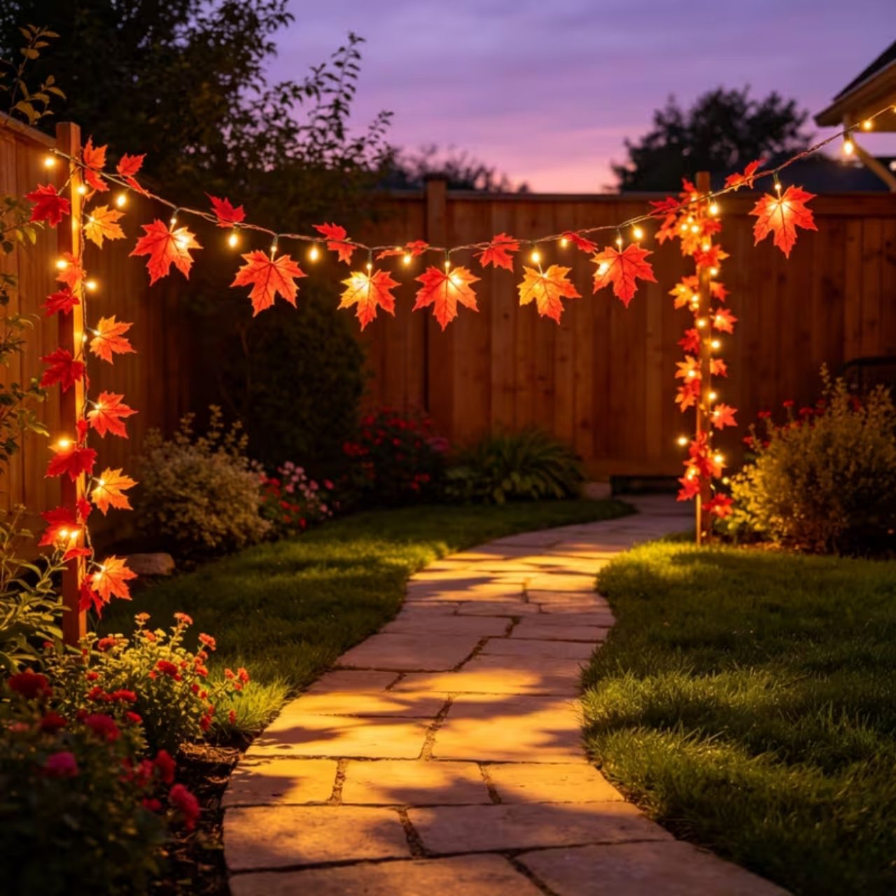 Catena luminosa LED solare con foglie autunnali, MapleLeaf - Image 4