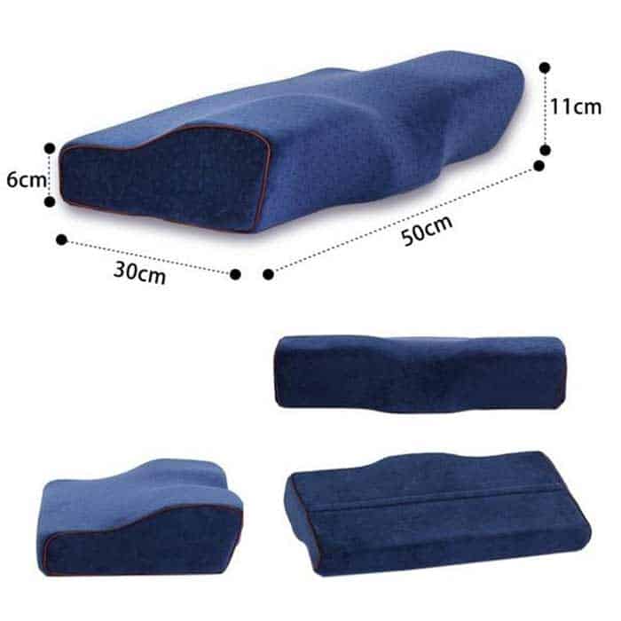 Il design ergonomico del cuscino sostiene perfettamente testa, collo, spalle e schiena.