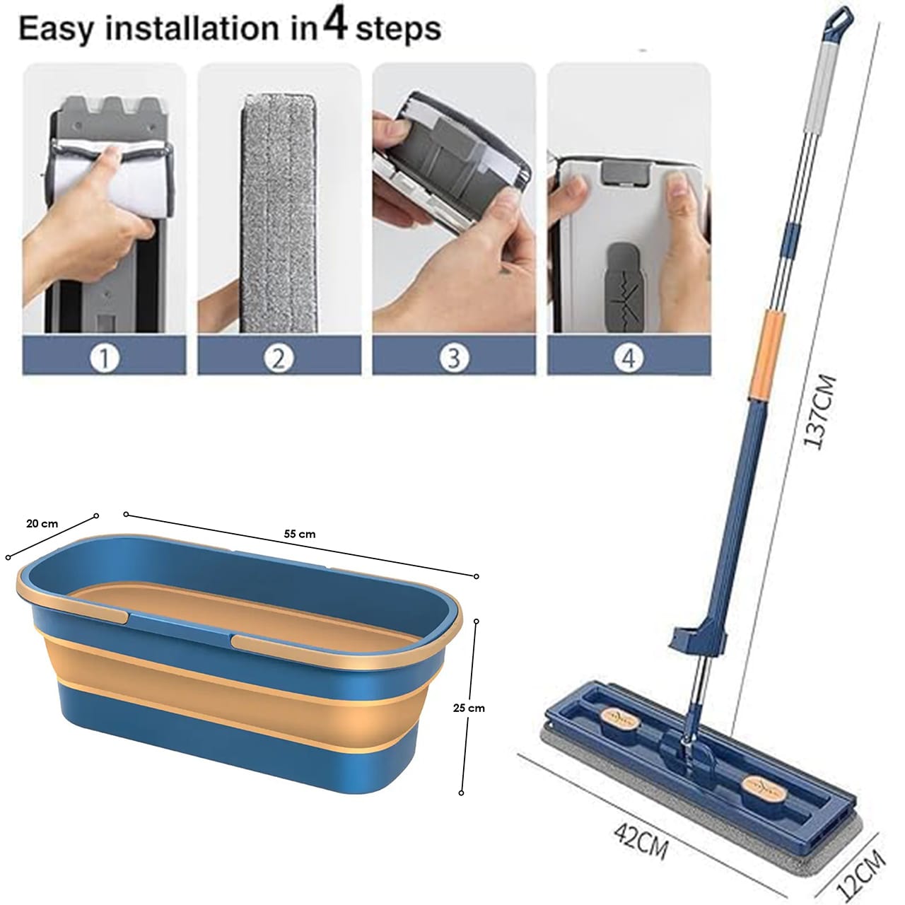 MopBundle, detergente per pavimenti a 360° e secchio pieghevole per una pulizia facile - Image 3