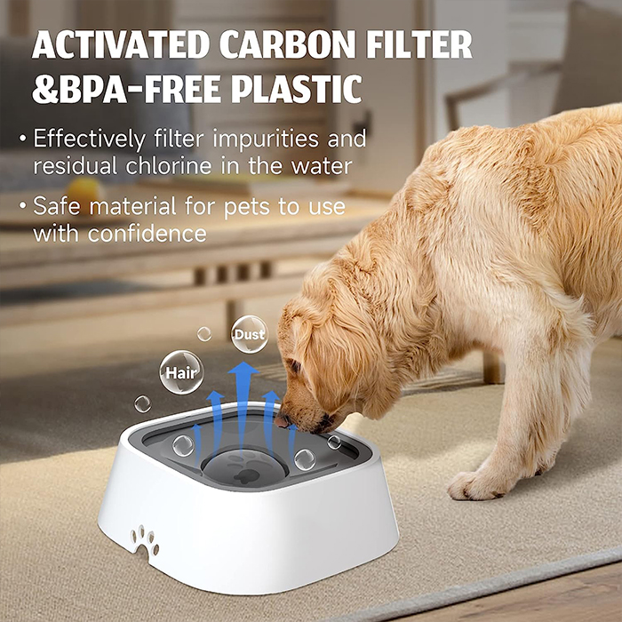 L'innovativa ciotola per bere per cani è progettata per erogare la giusta quantità di acqua al tuo cane quando tocca la ciotola con il muso o la zampa!