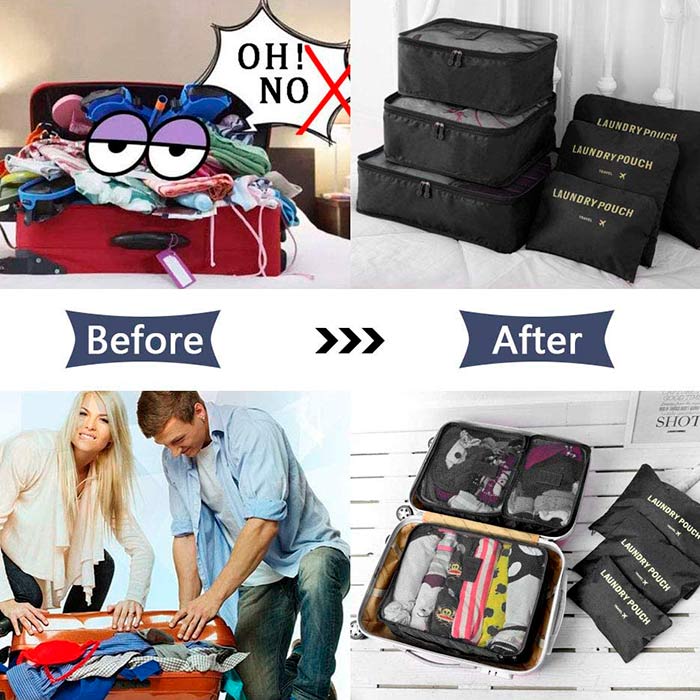 PackingBags, organizzatori da viaggio per ordine in valigia e zaino (6 pezzi) - Image 4
