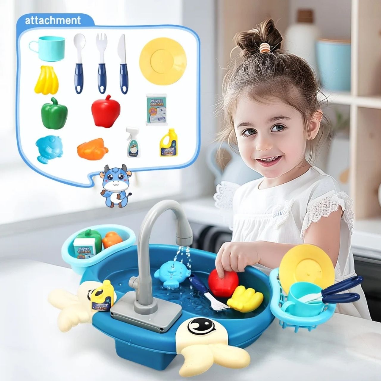 PlaySink, set cucina per bambini con lavandino - Image 4