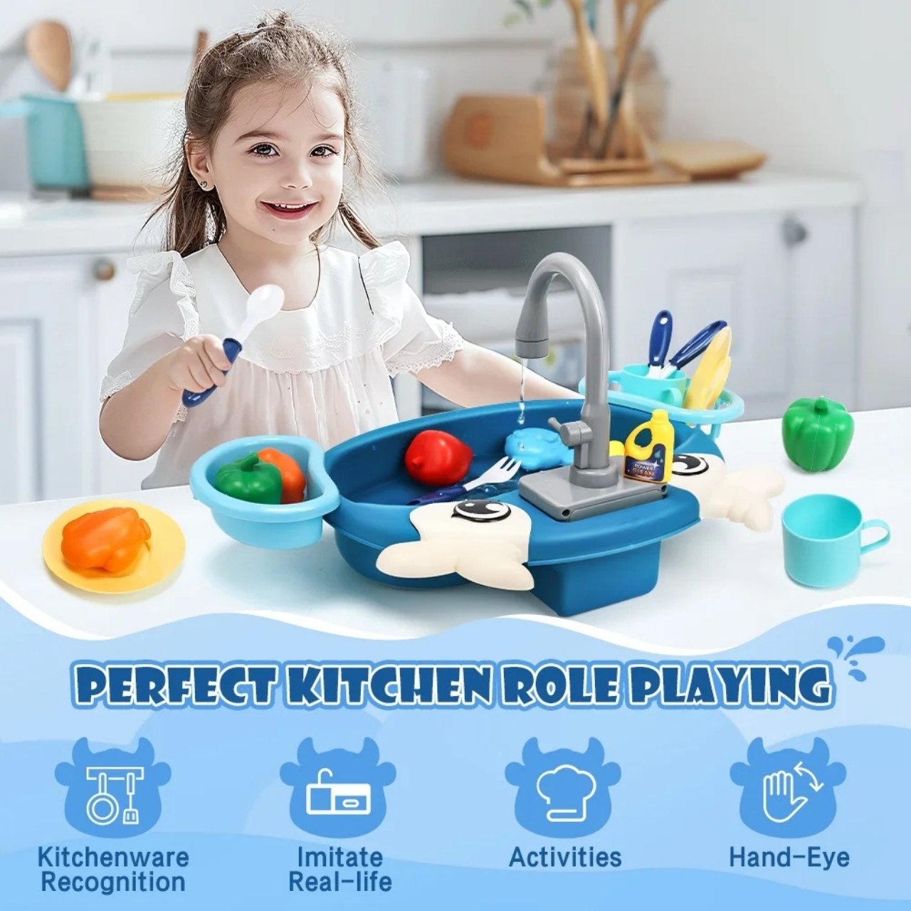 PlaySink, set cucina per bambini con lavandino - Image 6