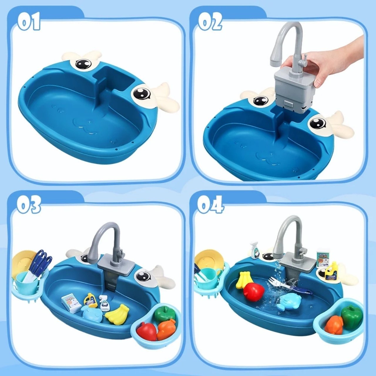 Attraverso il gioco, i bambini imparano le attività quotidiane, sviluppano la destrezza manuale e l'immaginazione - tutto con gioia e senza disordine.