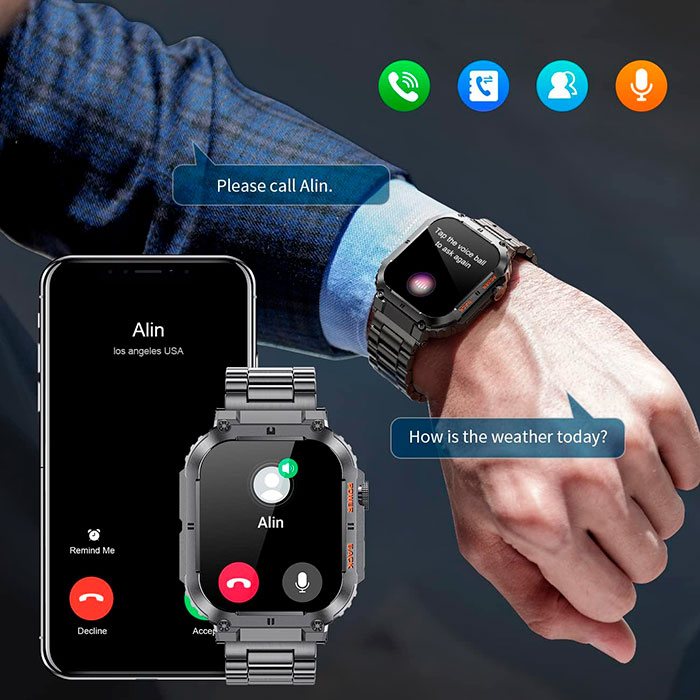 Lo smartwatch ti permette di rispondere alle chiamate e mostra le notifiche dei messaggi ricevuti!
