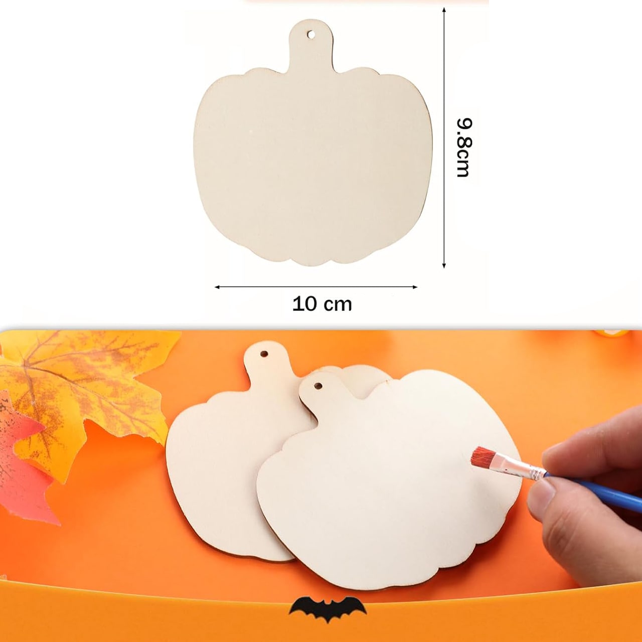 Pumpkins, piastrelle di legno a forma di zucche per creare le tue (10 pezzi) - Image 7