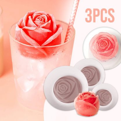 Stampi per cubetti di ghiaccio in silicone (3 pz.), ROSEICE