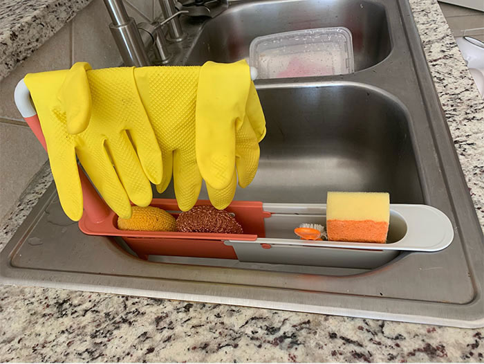 SinkRack, supporto flessibile per il lavello della cucina, dove riporre gli utensili da cucina - Image 10