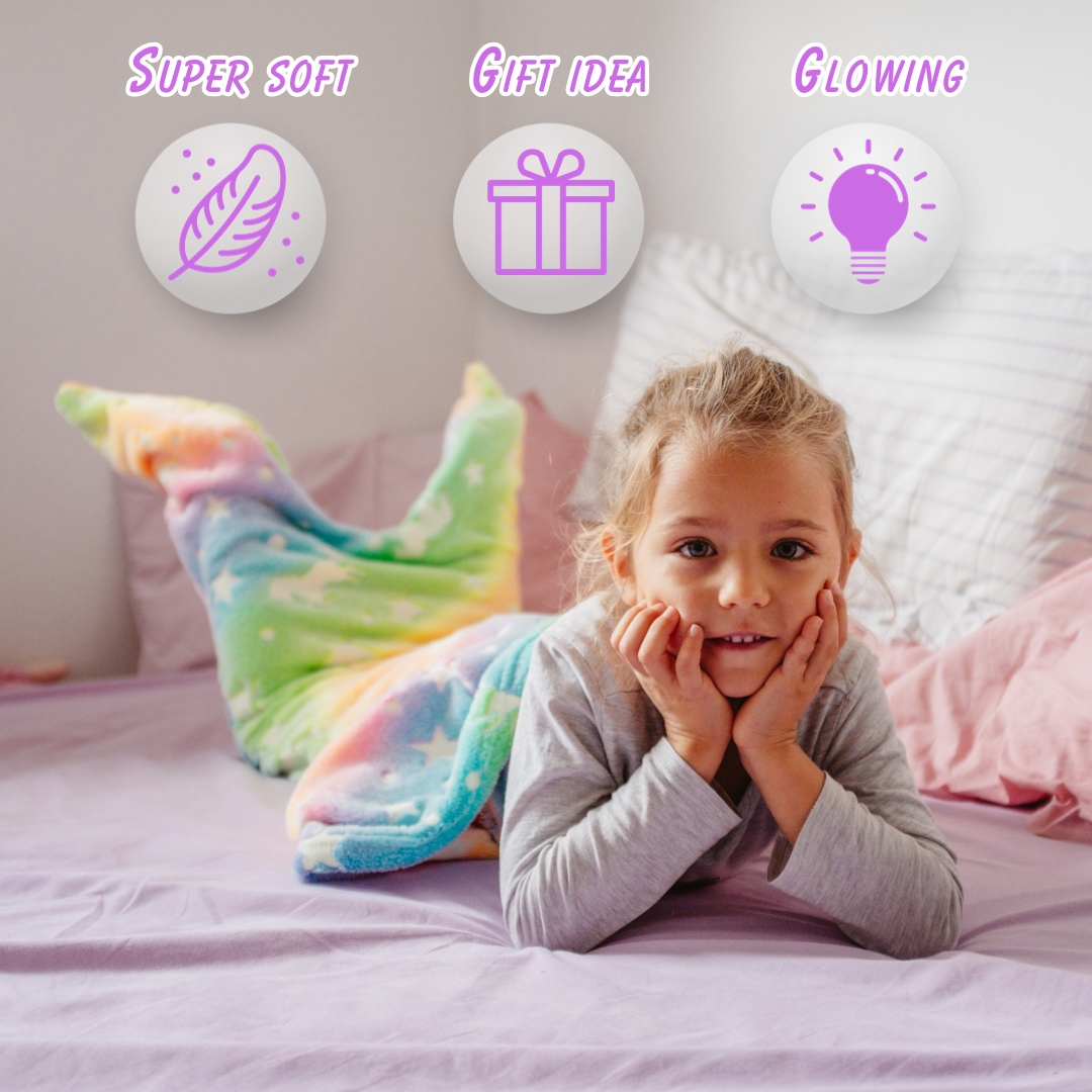 SparkleMermaid, set regalo con una coperta per ragazze e un set di creazione di diamanti e adesivi GRATUITO - Image 7