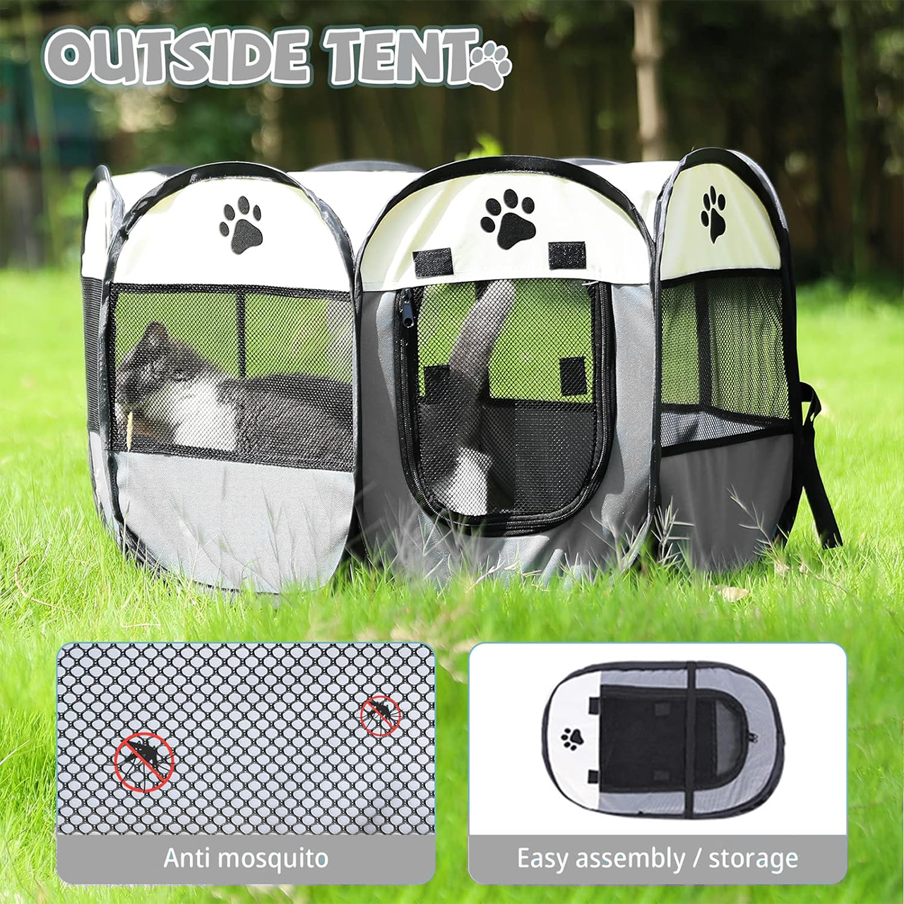 La tenda è pieghevole, quindi puoi metterla via quando non ne hai bisogno!