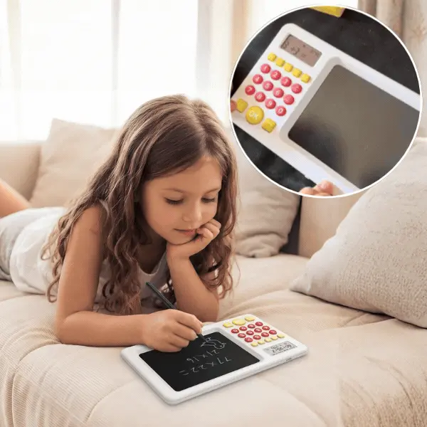 Tablet didattico 2-in-1 con calcolatrice per bambini, TrainMath - Image 1