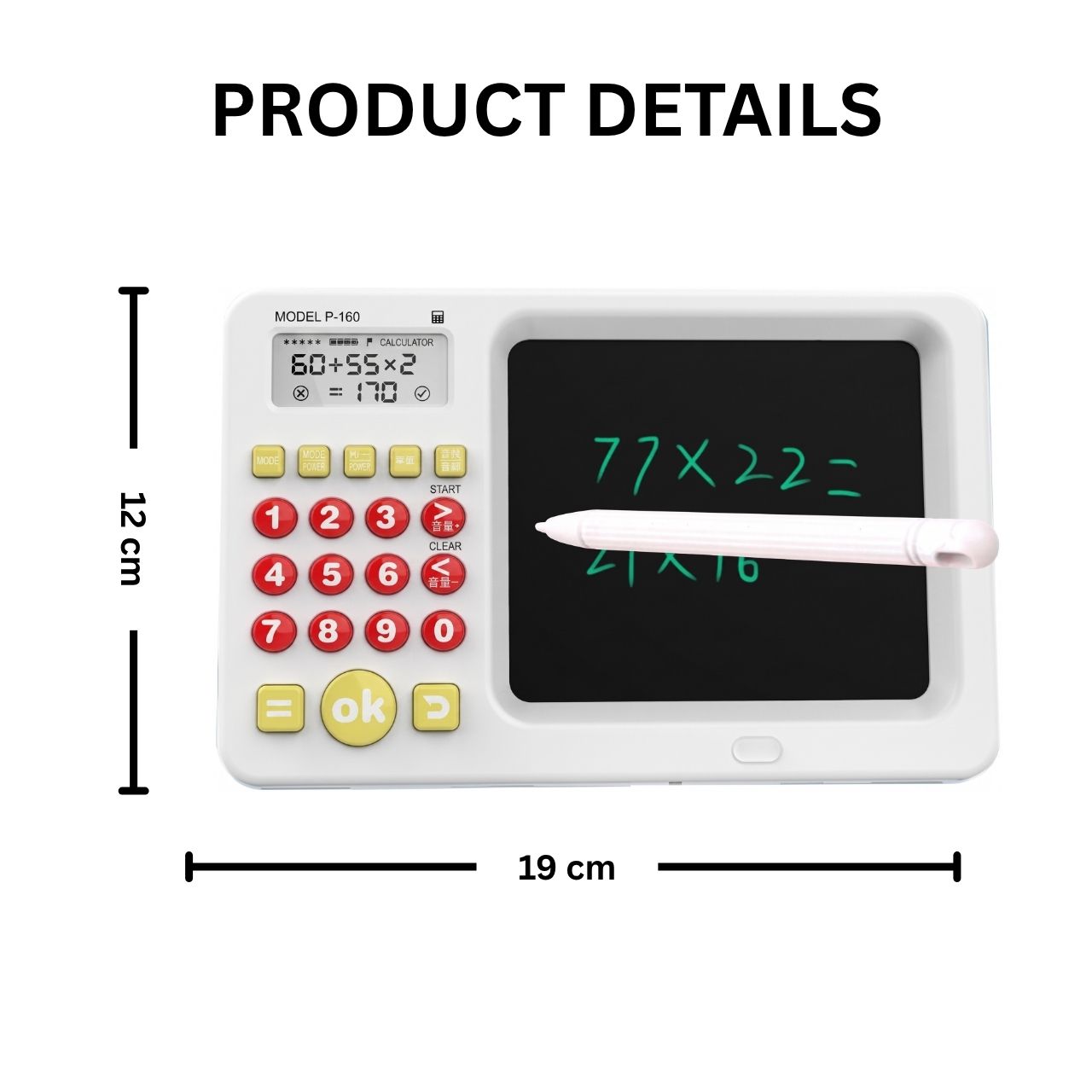 Tablet didattico 2-in-1 con calcolatrice per bambini, TrainMath - Image 5
