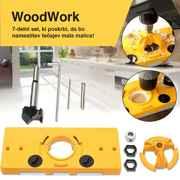 WoodWork, set di strumenti da 7 pezzi per forare cerniere (35 mm) - Image 8